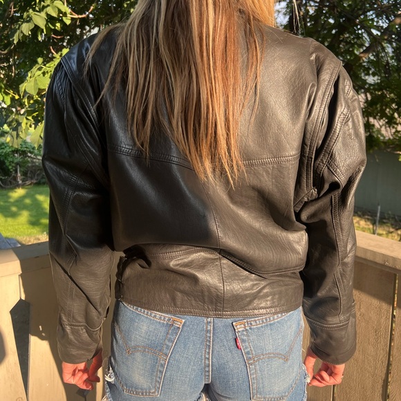 Vintage Leather bomber jacket MINT - Picture 2 of 6